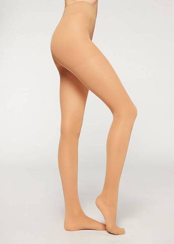 Calzedonia 40 Denier Action Strong Sheer Tayt Kadın Bej Rengi | TR2991EX