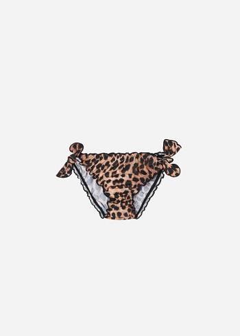 Calzedonia Animal Print Bottom Bilbao Mayo Çocuk Siyah Kahverengi | TR1172TV