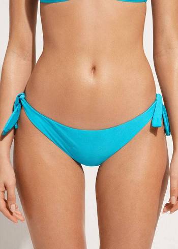 Calzedonia Bow Brazilian Indonesia Eco Bikini Altları Kadın Turkuaz | TR2889UT