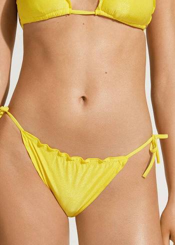 Calzedonia Brazilian String Formentera Bikini Altları Kadın Sarı | TR2857DN