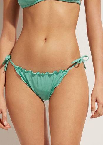 Calzedonia Brazilian String Formentera Bikini Altları Kadın Yeşil | TR2858SO