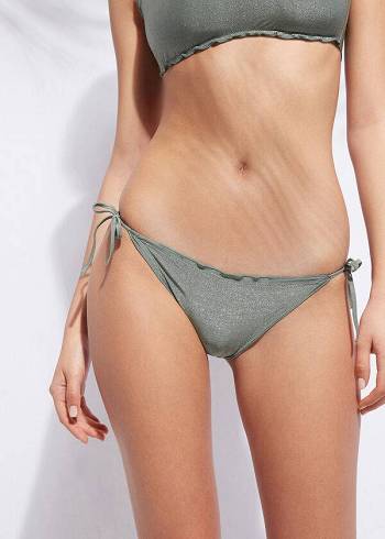 Calzedonia Brazilian String Formentera Bikini Altları Kadın Gri | TR2860PQ