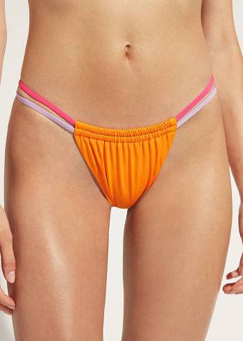 Calzedonia Brazilian String Tokyo Eco Bikini Altları Kadın Turuncu | TR2846YU