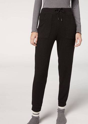 Calzedonia Cashmere Blend Stretch Pantolon Kadın Siyah | TR1477BC