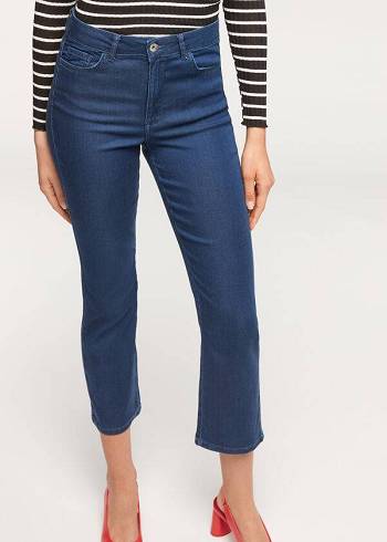 Calzedonia Eco Light Flared Cropped Denim Kot Pantolon Kadın Lacivert | TR1618OR