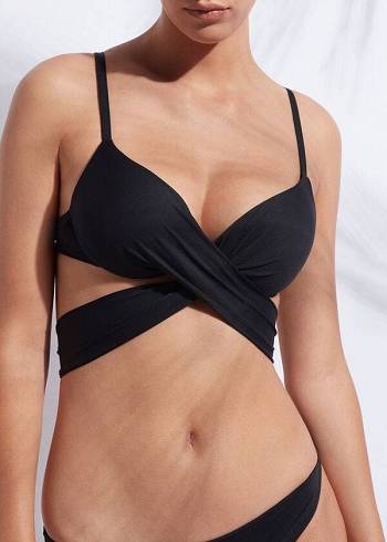 Calzedonia Graduated Push-Up Indonesia Bikini Üstleri Kadın Siyah | TR2438KI