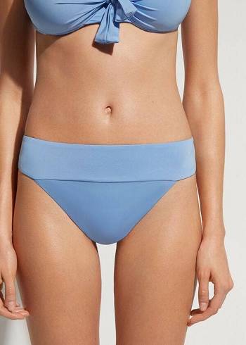 Calzedonia High Belli Brazilian Indonesia Eco Bikini Altları Kadın Mavi | TR2773IS