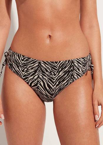 Calzedonia High-Belli Drawstring Nairobi Bikini Altları Kadın Siyah | TR2731VD