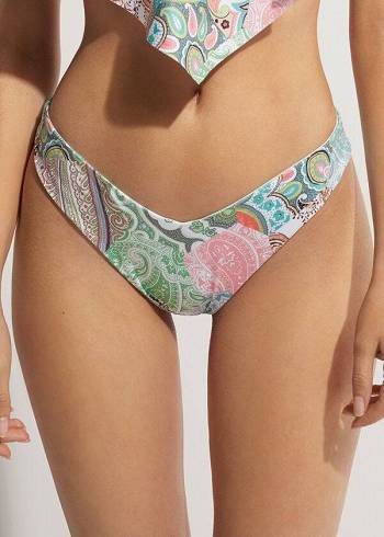 Calzedonia High-Cut Brazilian Saint Tropez Bikini Altları Kadın Yeşil | TR2741DN