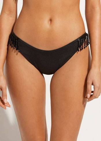 Calzedonia High Cut Brazilian Taipei Bikini Altları Kadın Siyah | TR2797WY