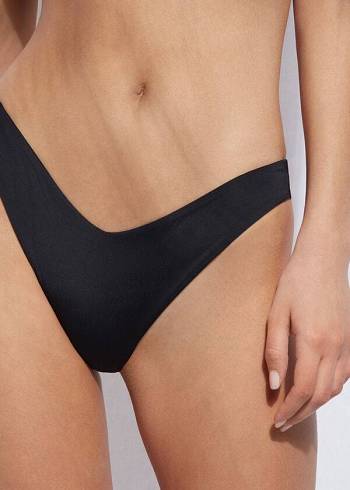 Calzedonia High Cut Indonesia Eco Bikini Altları Kadın Siyah | TR2796EX