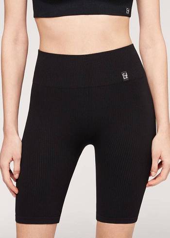 Calzedonia Seamless Atletik Bike Tayt Kadın Siyah | TR1513IS