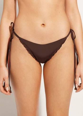 Calzedonia String Tanga Islamorada Bikini Altları Kadın Kahve Kahverengi | TR2573DN