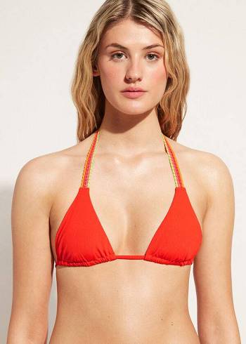 Calzedonia String Triangle Berlino Bikini Üstleri Kadın Kırmızı | TR2220DN