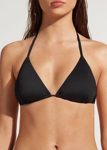 Calzedonia String Triangle Indonesia Bikini Üstleri Kadın Siyah | TR2219SO