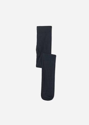 Calzedonia Super Opaque with Cashmere Tayt Çocuk Mavi | TR1181FM