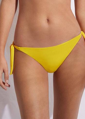 Calzedonia Tied Indonesia Eco Side tie Bikini Altları Kadın Sarı | TR2538CE