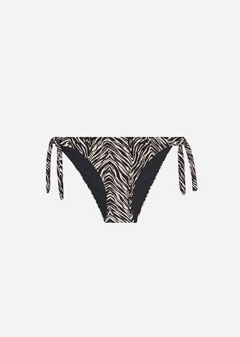 Calzedonia Tied Zebra Nairobi Bikini Altları Kadın Siyah | TR2535NB