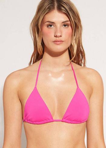 Calzedonia Triangle String Indonesia Eco rosa Bikini Üstleri Kadın Pembe | TR2147KI