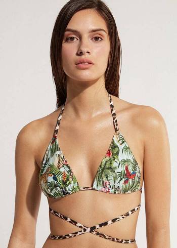 Calzedonia Triangle String Nairobi Eco Bikini Üstleri Kadın Yeşil | TR2135YU