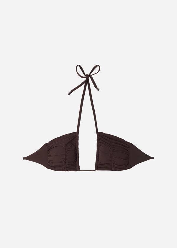 Calzedonia Drawstring Bandeau Islamorada Bikini Üstleri Kadın Kahve Kahverengi | TR2479EX