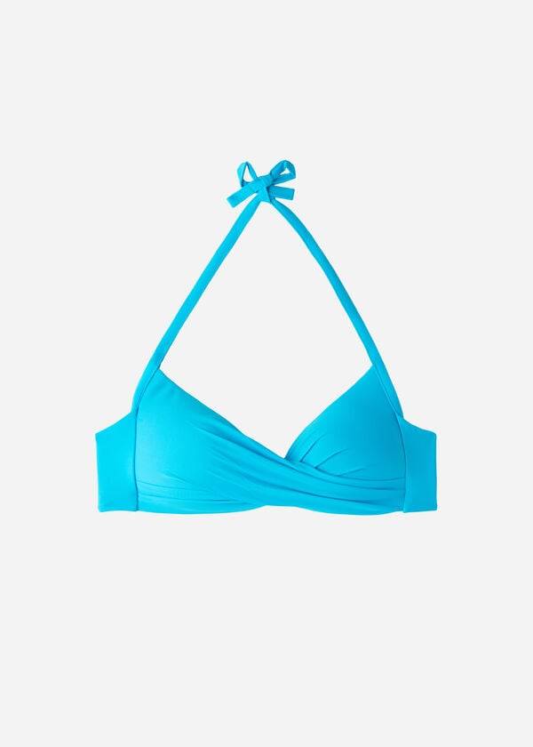 Calzedonia Graduated Soft Crisscross Yastıklı Triangle Indonesia Bikini Üstleri Kadın Turkuaz | TR2433VD