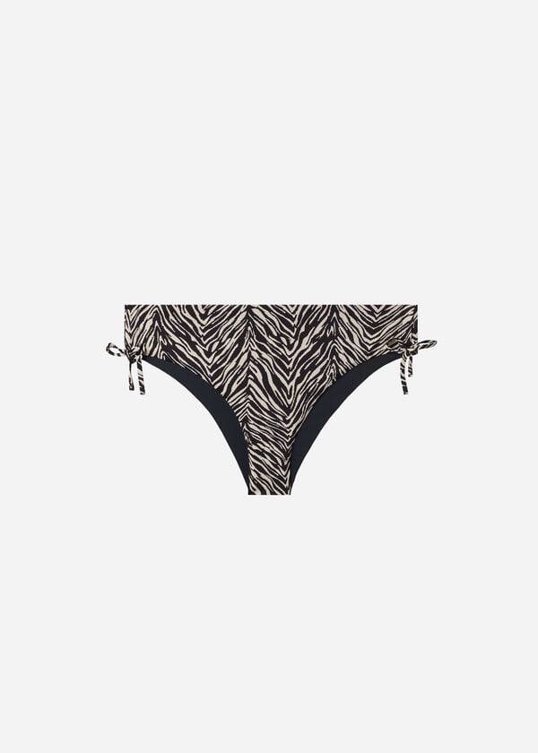 Calzedonia High-Belli Drawstring Nairobi Bikini Altları Kadın Siyah | TR2731VD