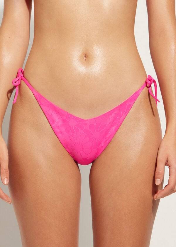 Calzedonia High V-Cut Brazilian Antibes Bikini Altları Kadın Pembe | TR2781MA