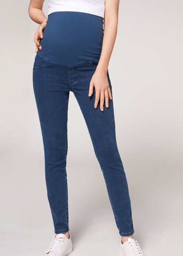 Calzedonia Maternity Jean Kot Pantolon Kadın Mavi | TR1586EX