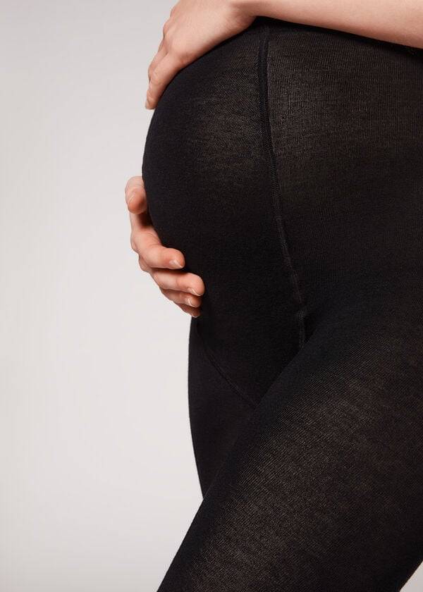 Calzedonia Maternity with Cashmere Opaque Tayt Kadın Siyah | TR3142SO