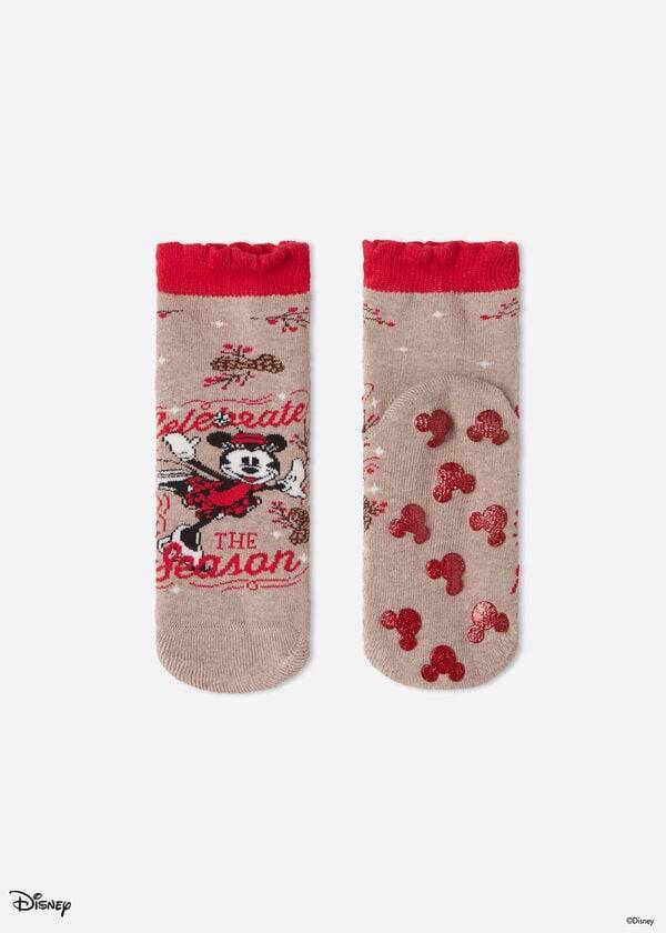 Calzedonia Non-slip Disney Minnie Mouse Christmas Kısa Çorap Çocuk Kahverengi | TR1000MA