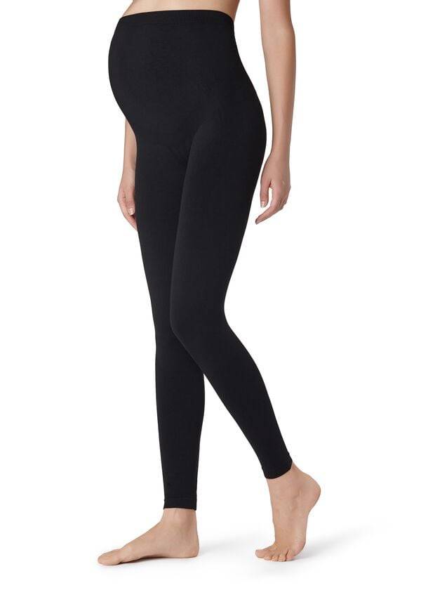 Calzedonia Opaque Maternity Footless Tights Tayt Kadın Siyah | TR1523KI