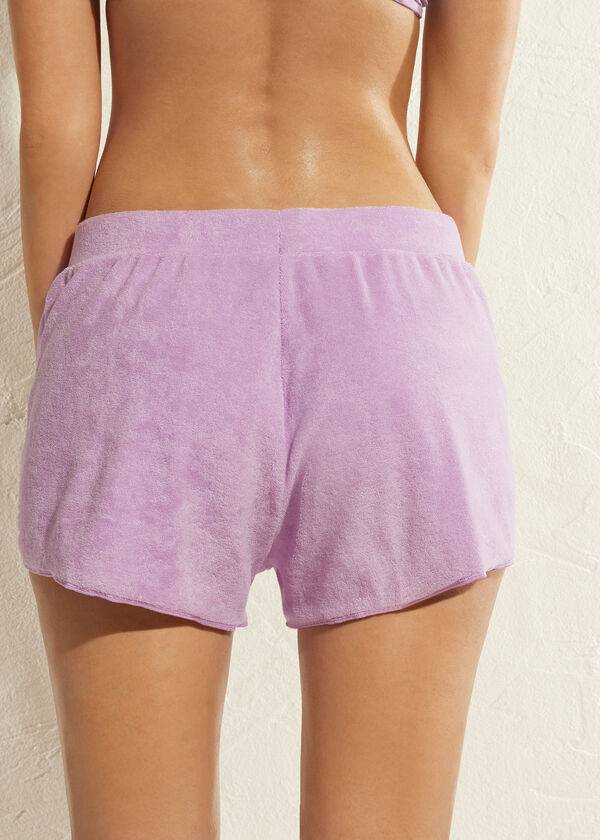 Calzedonia Terrycloth Shorts Cover Ups Kadın Mor | TR2039FM