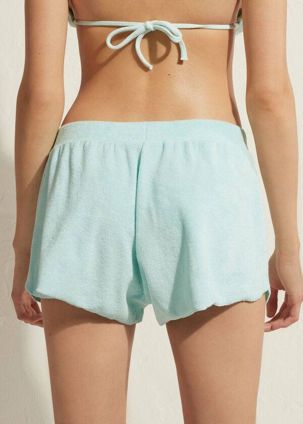 Calzedonia Terrycloth Shorts Cover Ups Kadın Mavi | TR2042JJ