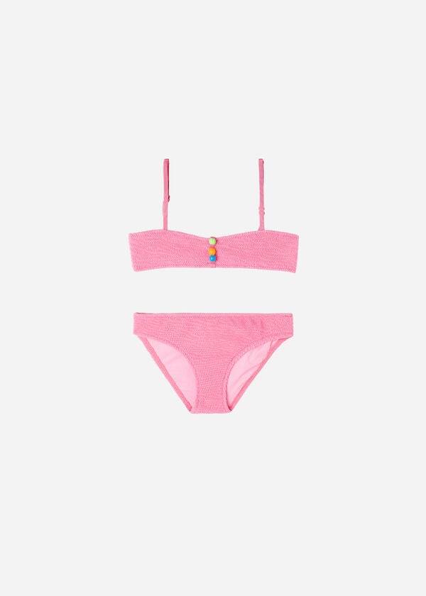 Calzedonia Two-Piece Bandeau San Diego Mayo Çocuk Pembe | TR1123IS